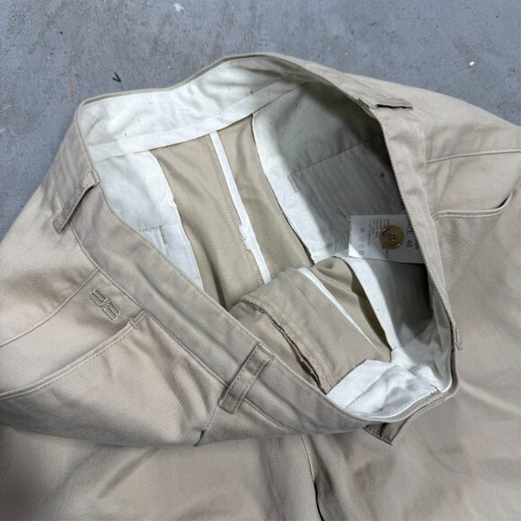 Vintage Balenciaga Chinos Cotton Beige Pleated Pants Mens 30x31 - Picture 4 of 10